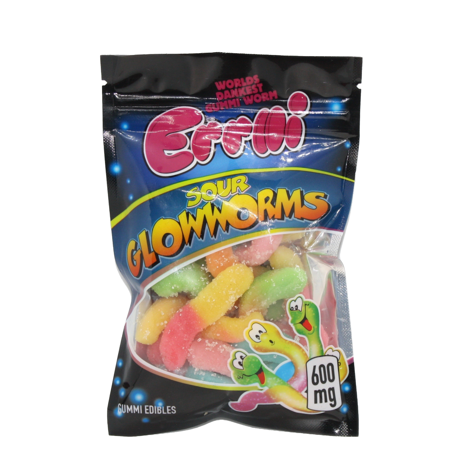 Errlli Sour Glow Worms 600mg THC Chronic Paradise