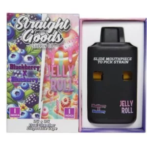 Straight Goods Dual Chamber Vape - Blackberry (Indica)  +  Blueberry + Jelly Roll (Indica) (3 Grams + 3 Grams)