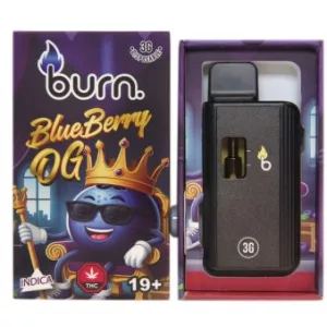 Burn Disposable Vapes –  Blueberry OG (Indica) (3 Gram)