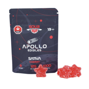 Apollo Edibles – Sour Cherry Shooting Stars 1000MG  (Sativa)