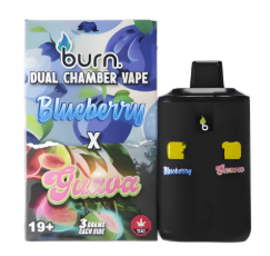 Burn Dual Chamber Disposable Vape – Blueberry (Indica) + Guava (Hybrid) (3+3 Gram)