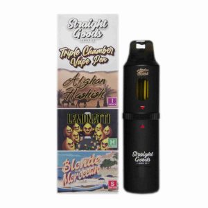 Straight Goods Triple Chamber Vape – Afghan Hashish + Lemonatti + Blonde Moroccan (3 Grams + 3 Grams + 3 Gram)