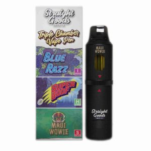 Straight Goods Triple Chamber Vape – Blue Raz + Super Boof + Maui Wowie (3 Grams + 3 Grams + 3 Gram)