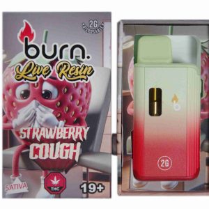 Burn Live Resin Disposable Vapes – Strawberry Cough (Sativa) (2 Gram)
