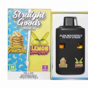 Straight Goods Dual Chamber Vape – Banana Pancakes (Hybrid) + Lemon Rock Candy (Indica) (3 Grams + 3 Grams)