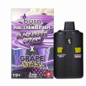 6 Gram Dual Chamber Burn Disposable Vape – Blackberry Cream + Grape Gas (3+3 Gram)