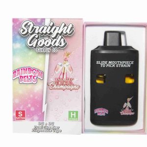 Straight Goods Dual Chamber Vape – Rainbow Belts (Sativa) + Pink Champagne (Hybrid) (3 Grams + 3 Grams)