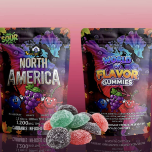 Sky High Edibles – World of Flavor Gummies – North America (1200mg THC)
