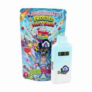 Sky High Extract – Dual Chamber Vape – Frosted Fruit Cakes (Indica) + Sour Pebbles (Sativa) – (4 Grams + 4 Grams)