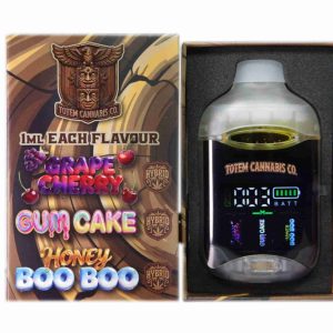 Alternative view of Totem Cannabis Co. Tri Chamber Vape – Grape Cherry (Hybrid) + Gum Cake (Hybrid) + Honey Boo Boo (Indica Dominant Hybrid) (3 x 1 Gram)