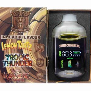 Alternative view of Totem Cannabis Co. Tri Chamber Vape – Moroccan Hash (Sativa) + Cola Lime (Hybrid) + Green Apple (Sativa Dominate Hybrid) (3 x 1 Gram)