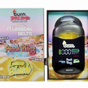 Burn Triple Combo – Rainbow Belts + Peach Ringz + Lemon Slush (3 Gram)