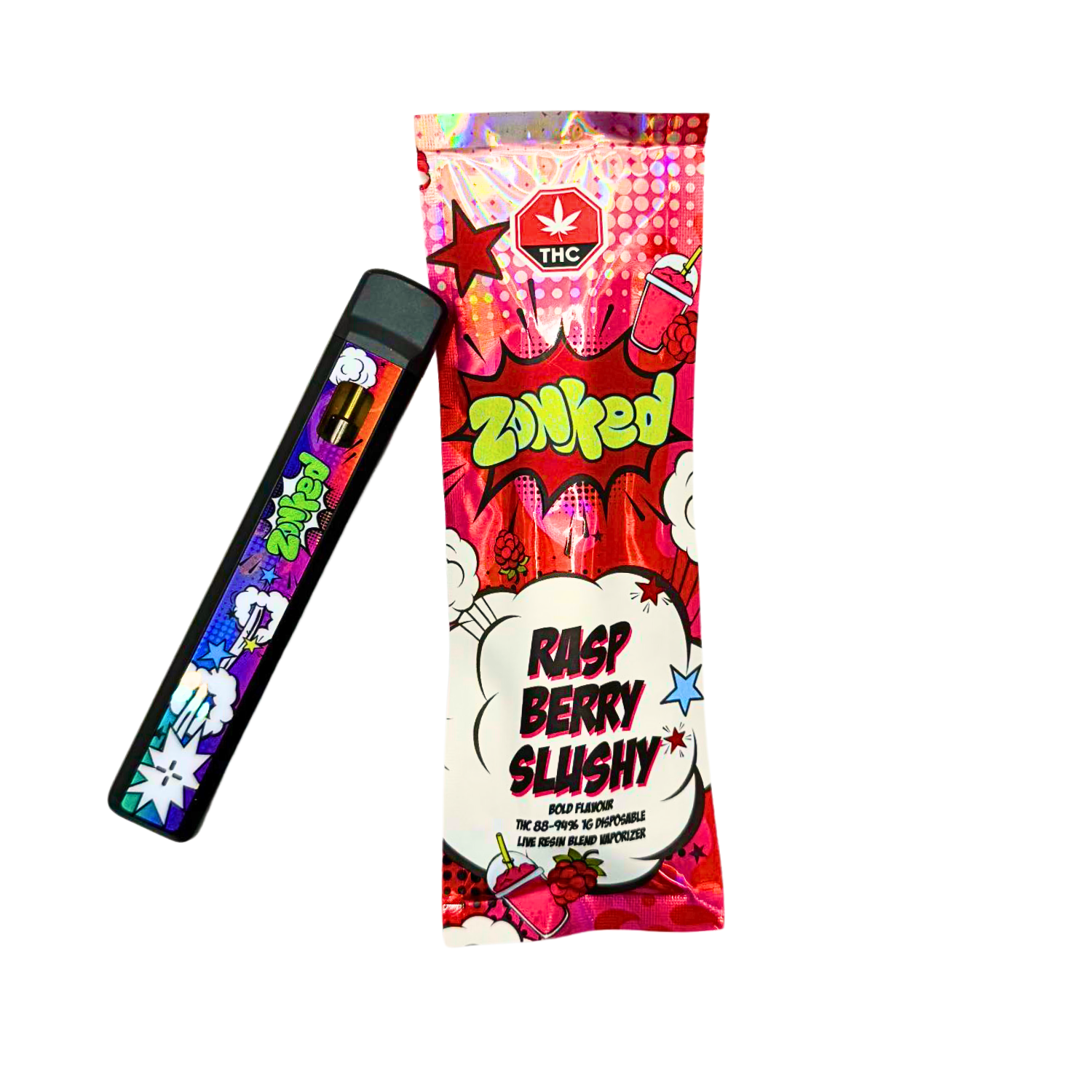 Zonked All-in-One Live Resin Disposable – Raspberry Slushy (Live Resin Blend) (1g)