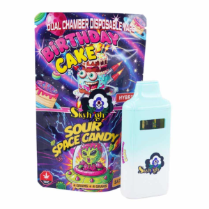 Sky High Extract – Dual Chamber Vape – Birthday Cake (Hybrid) + Sour Space Candy (Sativa) – (4 Grams + 4 Grams)
