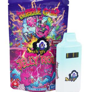 Sky High Extract – Dual Chamber Vape – Bubble Gum (Indica) + Jelly Roll (Sativa) – (4 Grams + 4 Grams)