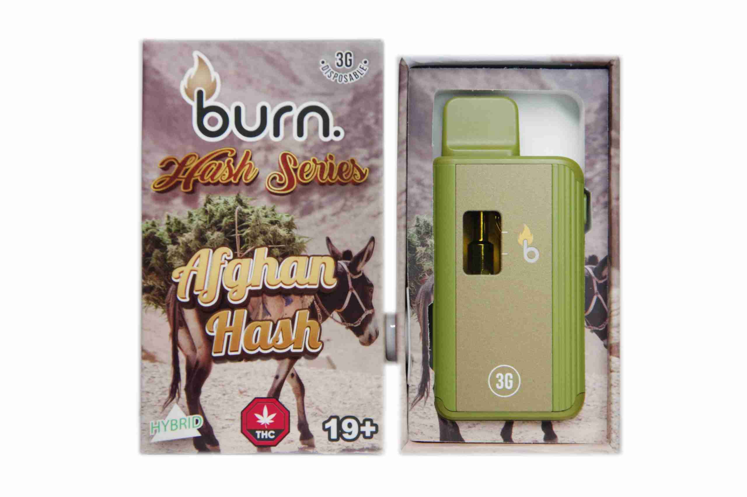 Burn Disposable Vapes – Afghan Hash (Indica) (3 Gram)