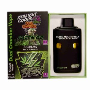 Straight Goods Dual Chamber Vape – Alien OG + Green Crack (3 Grams + 3 Grams)
