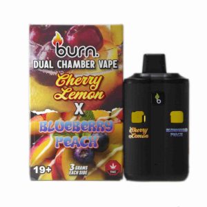 6 Gram Dual Chamber Burn Disposable Vape – Cherry Lemon + Blueberry Peach (3+3 Gram)