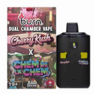 6 Gram Dual Chamber Burn Disposable Vape – Cherry Kush + Chem De La Chem (3+3 Gram)