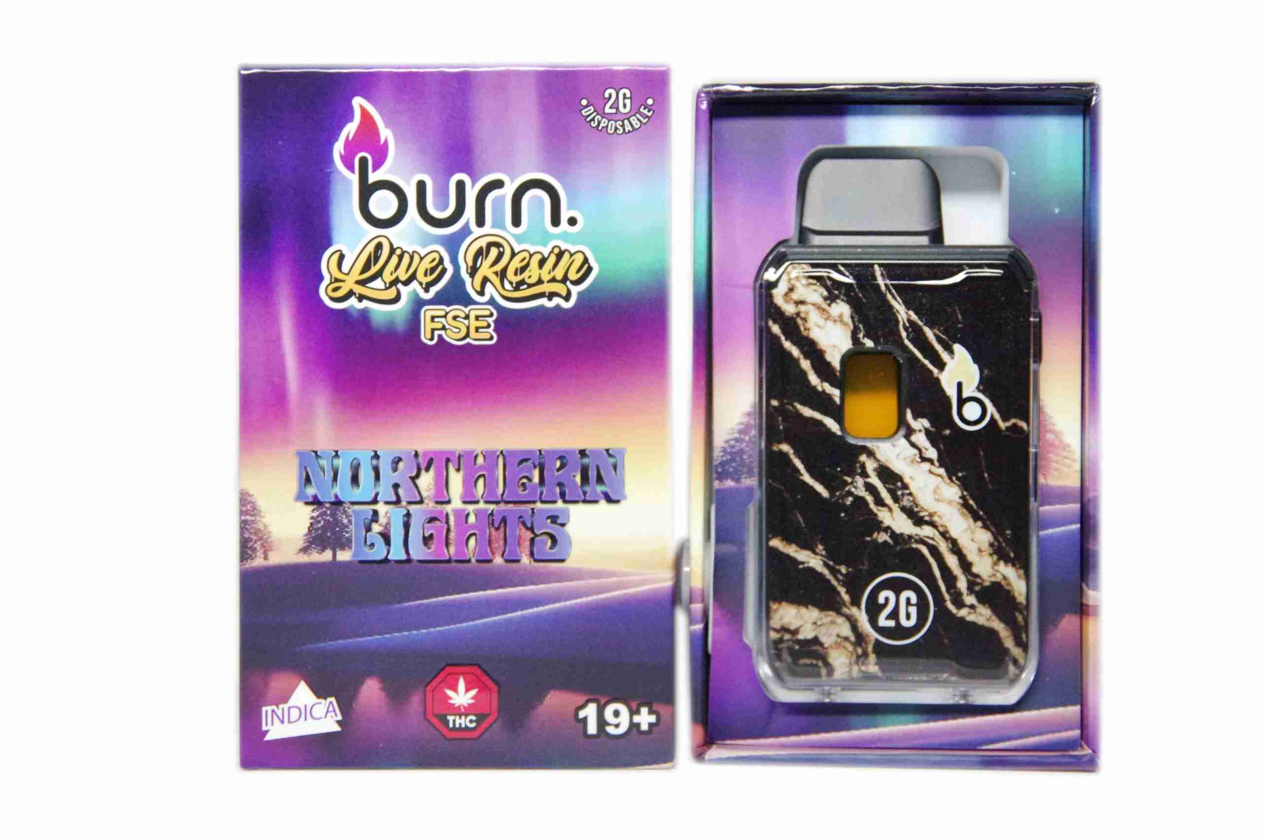 Burn Live Resin FSE Disposable – Northern Lights (2 Grams