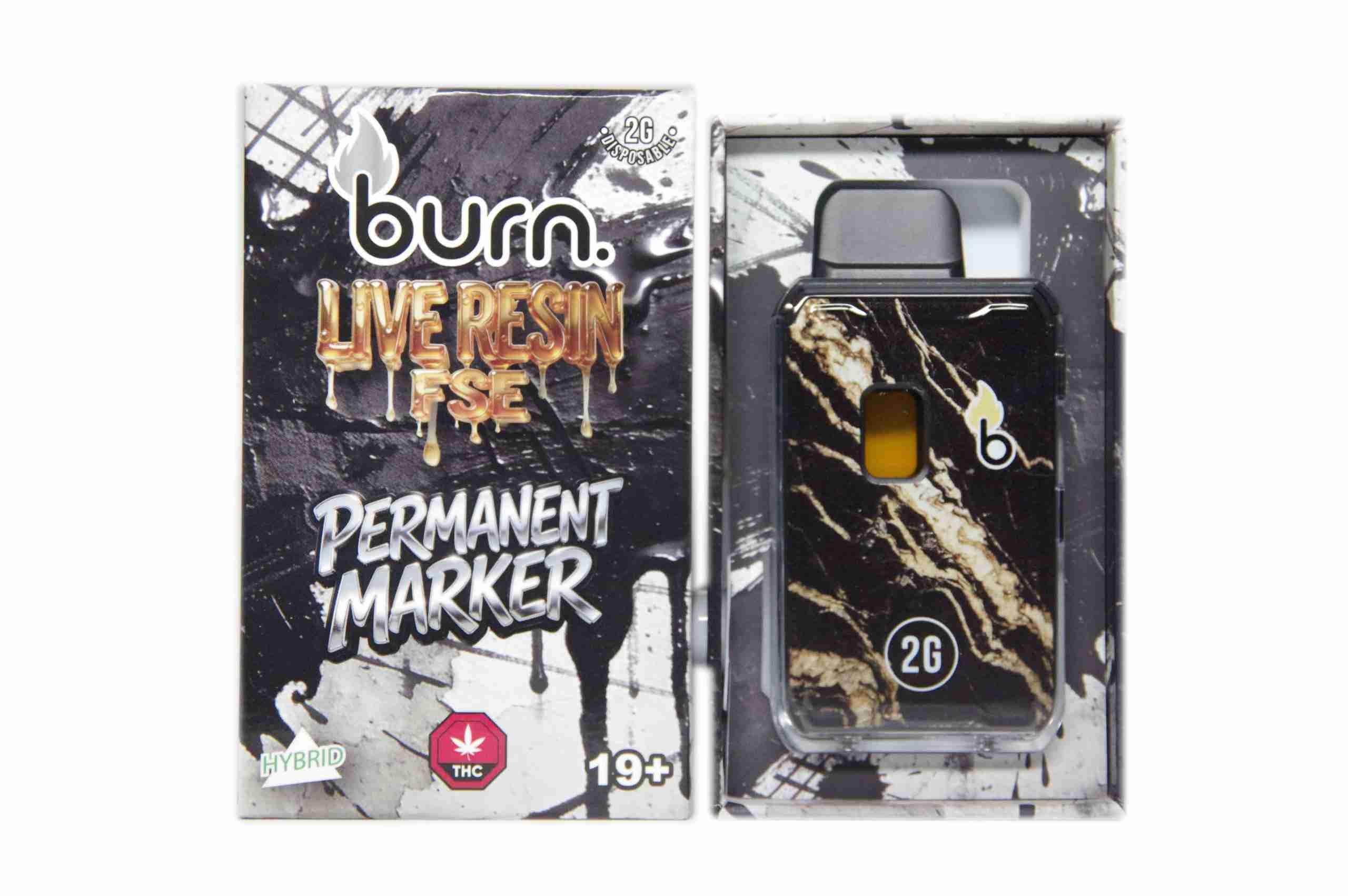 Burn Live Resin FSE Disposable – Permanent Marker (2 Grams)