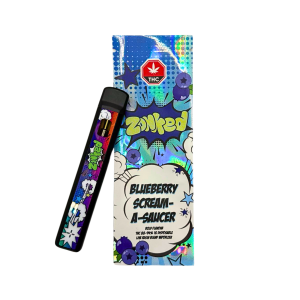 Zonked All-in-One Live Resin Disposable – Blueberry Scream-A-Saucer (Live Resin Blend) (1g)