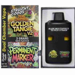 Straight Goods Dual Chamber Vape - Golden Tangie V2 + Permanent Marker (3 Grams + 3 Grams)