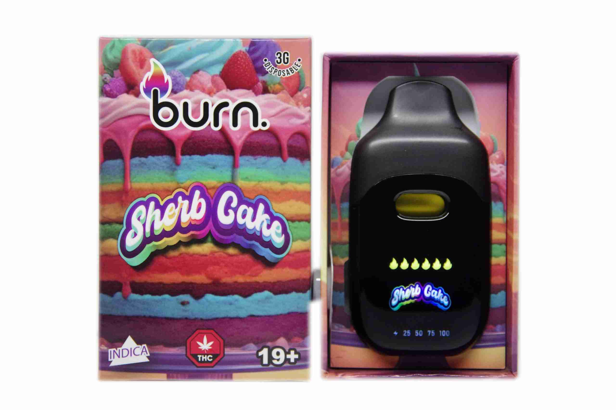 Burn LCD Disposable – Sherb Cake (3 Gram) (Indica)