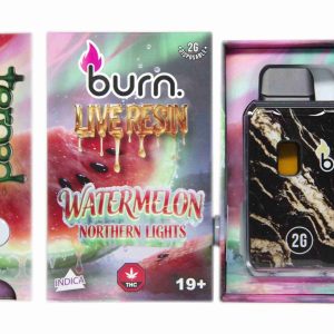 Burn Live Resin FSE Disposable – Watermelon Northern Lights (2 Grams)